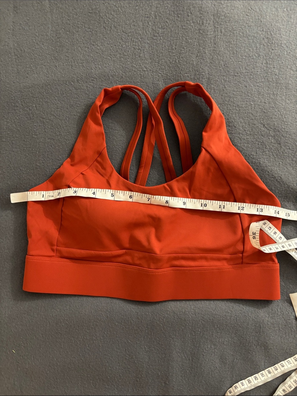 Girls XL Orange Longline Sports Bra Criss Cross Back Athletic - Picture 2 of 7